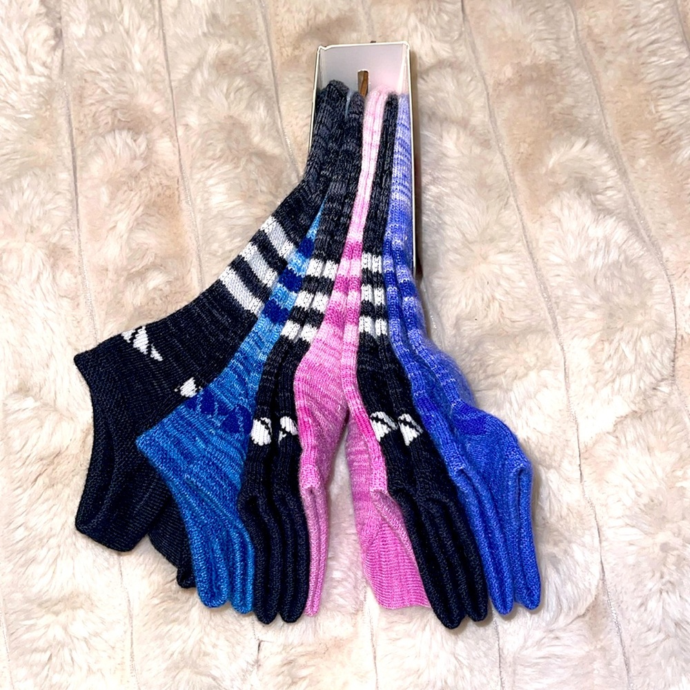 Adidas Athletic Socks Black and Blue Performance